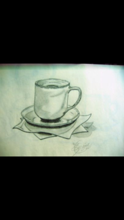 Teacup and saucer - Devine artwork