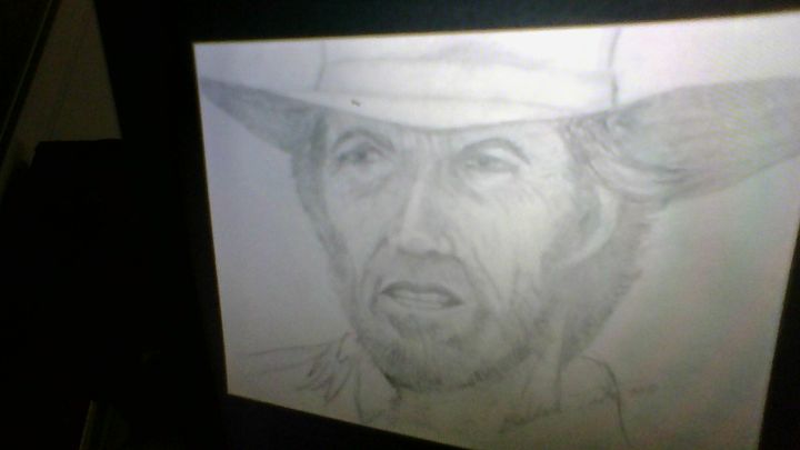 Original Drawing by Gary Zaboly CLINT EASTWOOD AS THE OUTLAW JOSEY WALES  1976, in Kevin's Gallery's Clint Eastwood Gallery Comic Art Gallery Room
