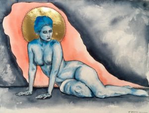 „Queen“ Watercolor painting - Thekla Kellmann