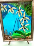 Original Glass Collage of Orchid