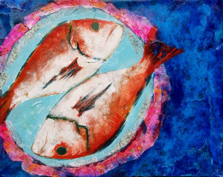 Fish on Tray - Kevin Blake - Paintings & Prints, Still Life, Food ...