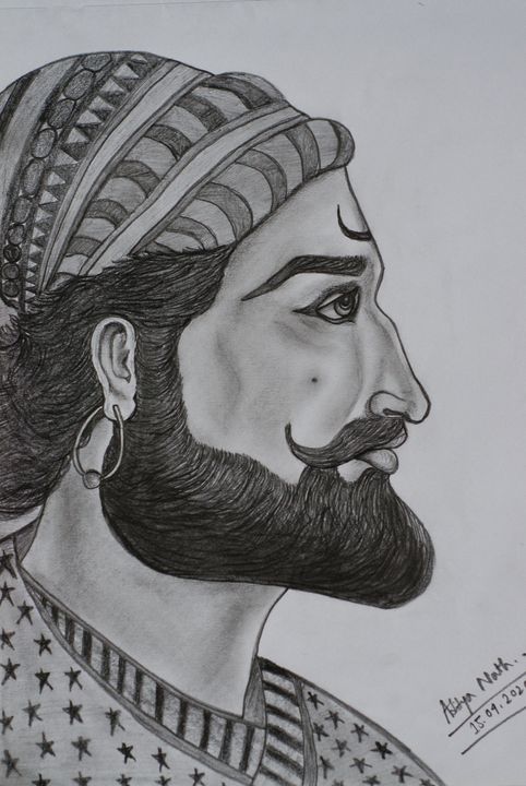 Shivaji Maharaj Portrait Sketch