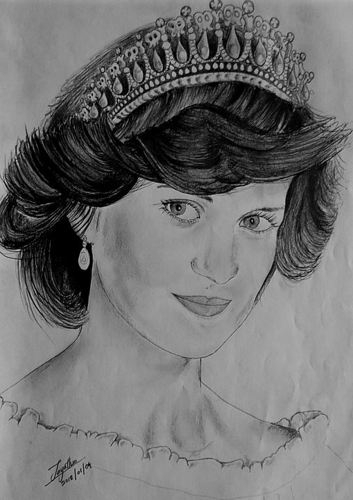 Princess Diana Drawing by Anu Swarna  Pixels