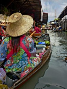 POV of Thailand Floating Market