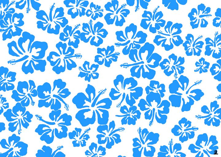 Blue hiscus pattern - Zebrito Art