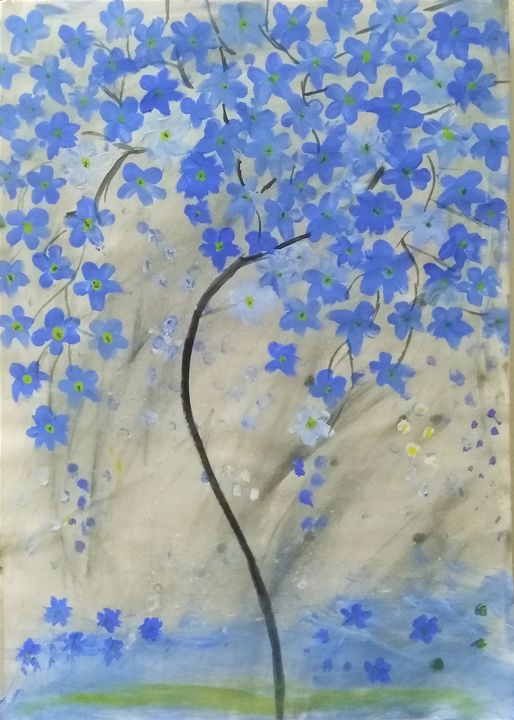 flower painting - water painting - Poonam kesarkar