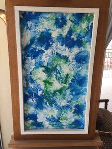 Blue Waves painting signed 30” x 20”