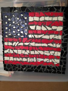 ceramic flag mosaic 12" x 12"