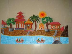 A Village by the River : Mural - Rama Balel