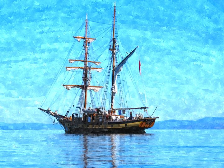 Vintage Ship Nautical Seascape - Rogue Art