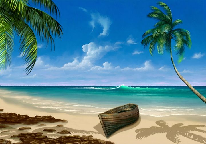 Tropical Paradise Seascape - Rogue Art