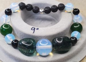 8" Rollover Stretch Bracelet, Green - Maui Crystal RainBows and GemStones