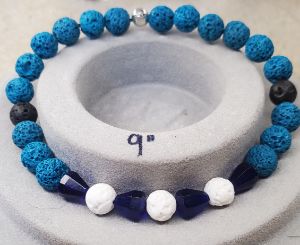 8L" Stretch Bacelet Teal/Blue bicon - Maui Crystal RainBows and GemStones