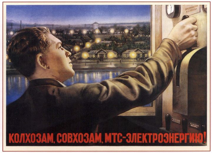 Electric energy to Kolkhozes, Sovkho - Soviet Art