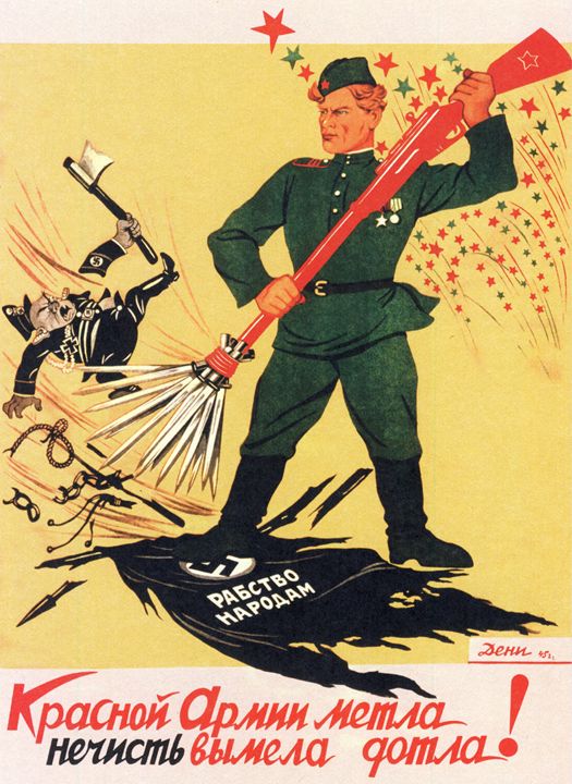 Broom of Red Army swept the evil-doe - Soviet Art - Paintings & Prints ...