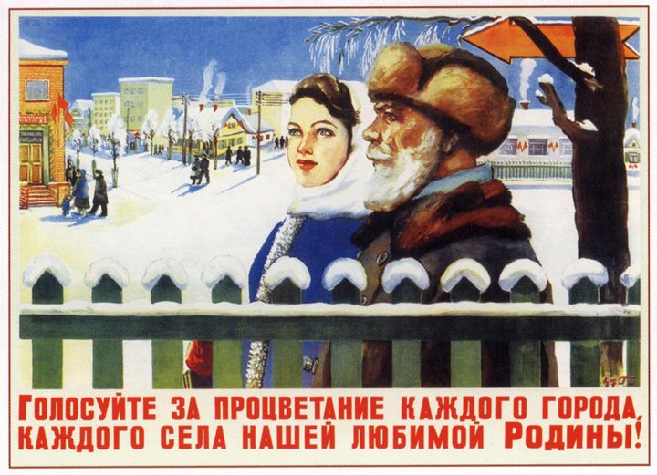 Vote for the prosperity of every tow - Soviet Art