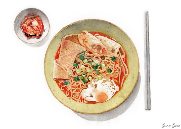 Shin Ramyeon and Kimchi - I Art Food