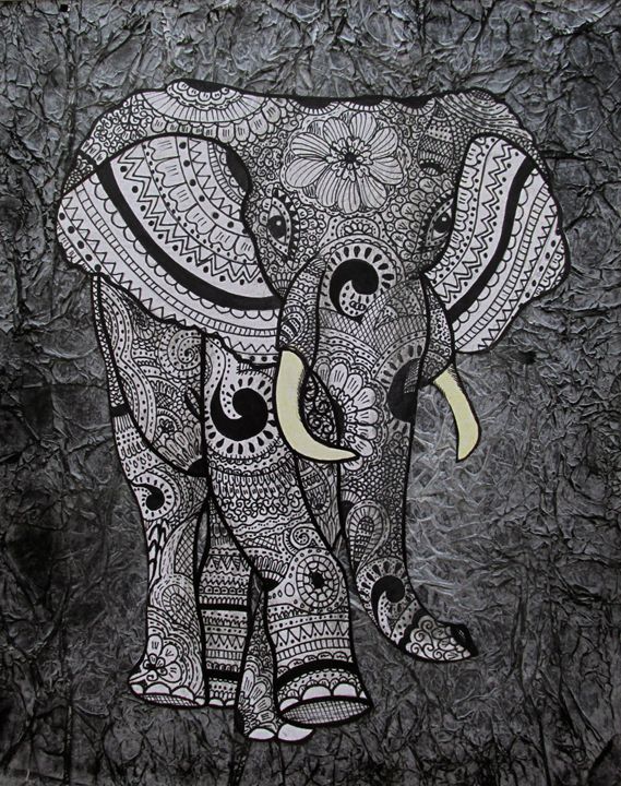 AFRICAN ELEPHANT Original B&W Pencil Drawing Portrait Size - Etsy