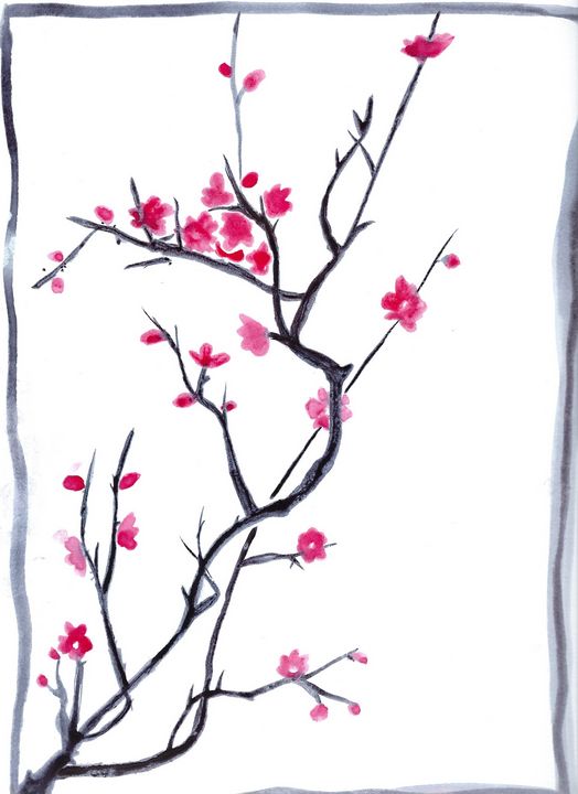 sakura watercolor - Art by Leila