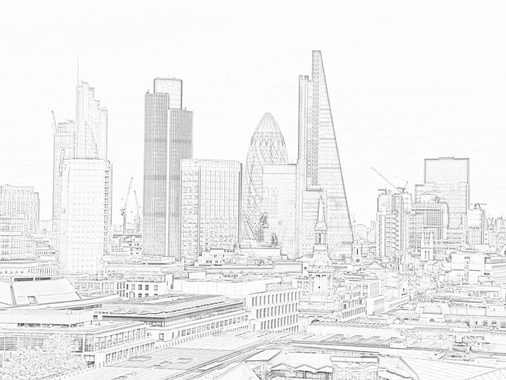 skyline buildings drawing