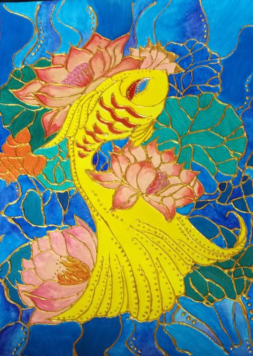 Thai Fish Motif Abstract artwork - Magicartscape - Paintings & Prints ...