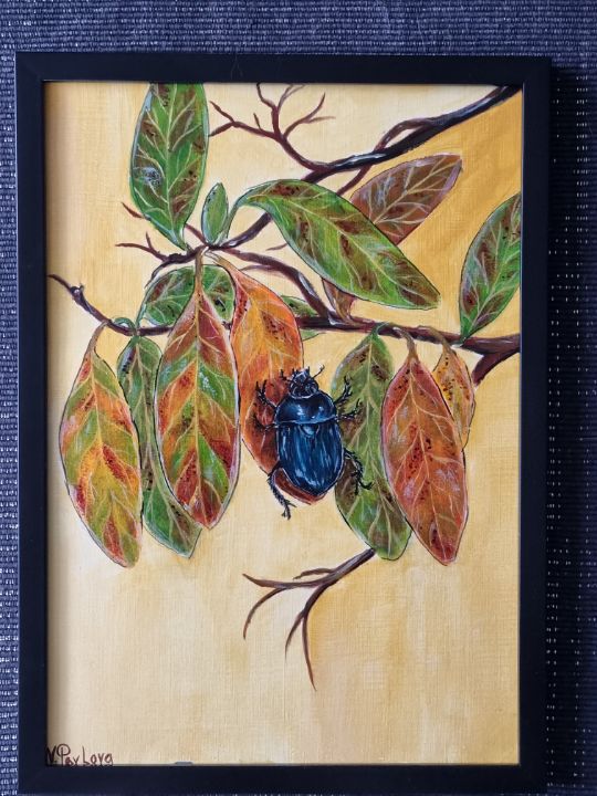 A Beetle Among The Leaves - Veronika_Pavlova_Art