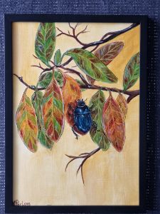 A Beetle Among The Leaves - Veronika_Pavlova_Art