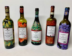 12 COVID Annoyance Wine Bottles - Camelbee Hand Painted Designs
