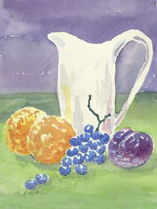 pitcher with fruit