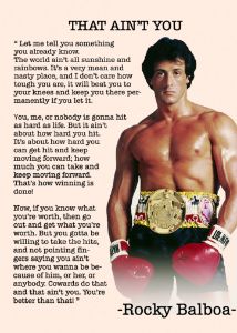 Rocky Balboa motivation quote Poster