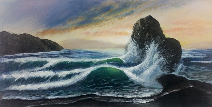 Sunrise Beach ACW.. (repaint) - Original Oil paintings by Sam Foster