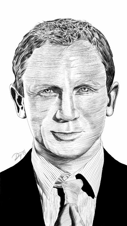 Daniel Craig, Drawing by Pascal Tavarner | Artmajeur