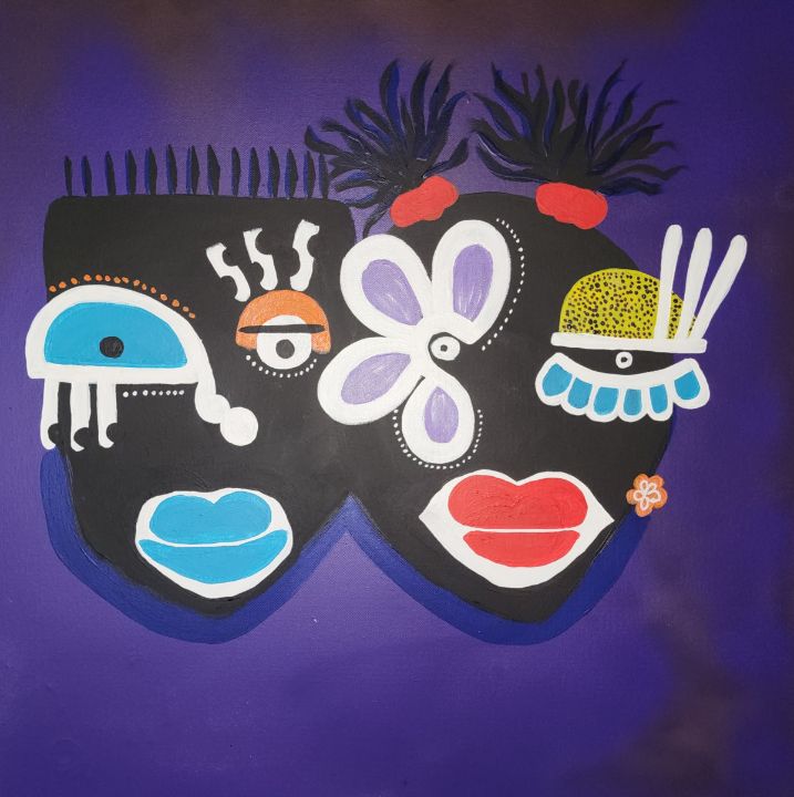 The Twins - Abstract N Flow Studio - Paintings & Prints, People ...
