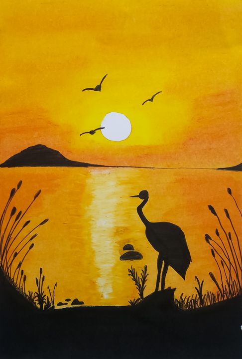 Amazing sunset art  Sketch Guru  Drawings  Illustration Landscapes   Nature Skyscapes Sunrise  Sunset  ArtPal
