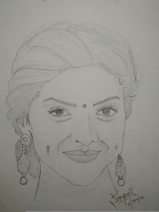Deepika Padukone Sketch, Drawing by Dharmesh Panchal | Artmajeur