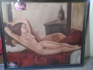 Naked lady in bed