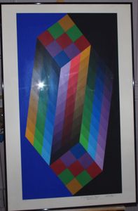 Signed Vasarely lythography