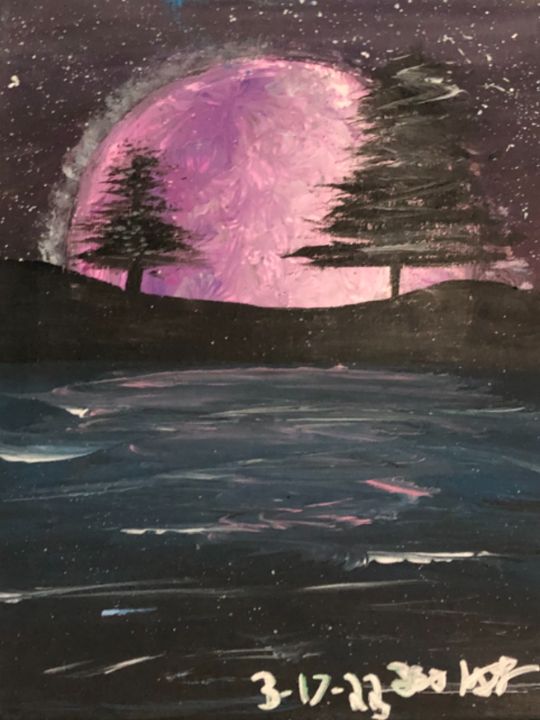 The Purple Moon - 3B's ART - Paintings & Prints, Landscapes & Nature ...