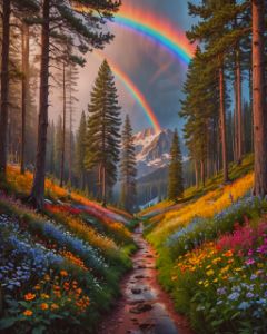 Triple Rainbow: A Majestic Sight”. - KDizzle's A.I. Art - Digital
