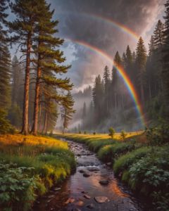 Triple Rainbow: A Majestic Sight”. - KDizzle's A.I. Art - Digital