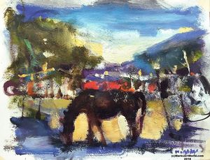 Horse & Barn By Mark Gray