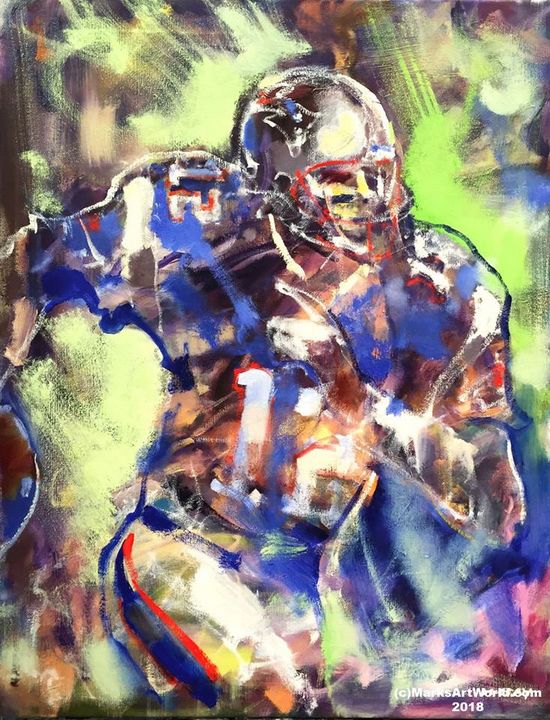 Tom Brady painting | Sports artist Mark Trubisky | Custom Sports Art