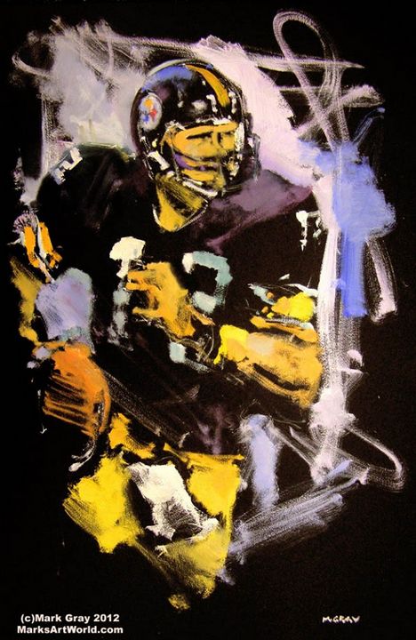 Terry Bradshaw Pittsburgh Steelers Art Canvas Print / Canvas Art