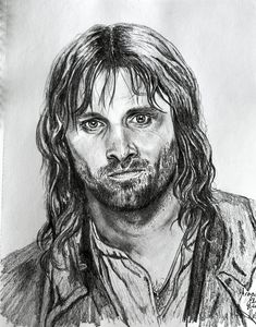 Buy ORIGINAL ARAGORN Lord of the Rings Pencil Drawing Online in India - Etsy