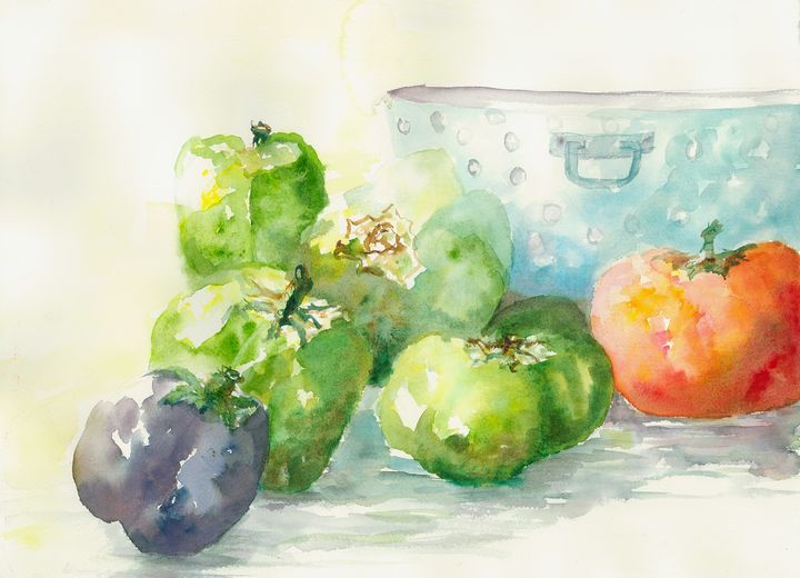 Bell Peppers & Tomato - Hattie's Art