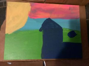 Painted Home, Yard, Sun , landscape