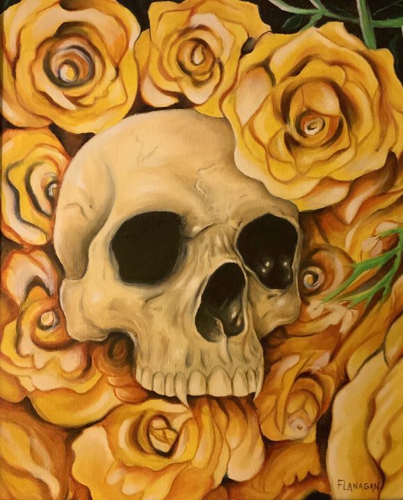Life and death skull roses - RobFlanagan @wickedutopia