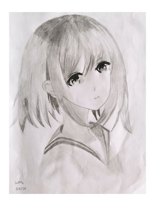 Anime School Girl Drawing 