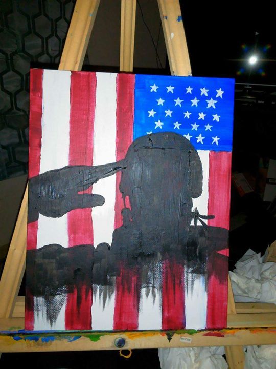 Soldier salute flag - j's paintbrush
