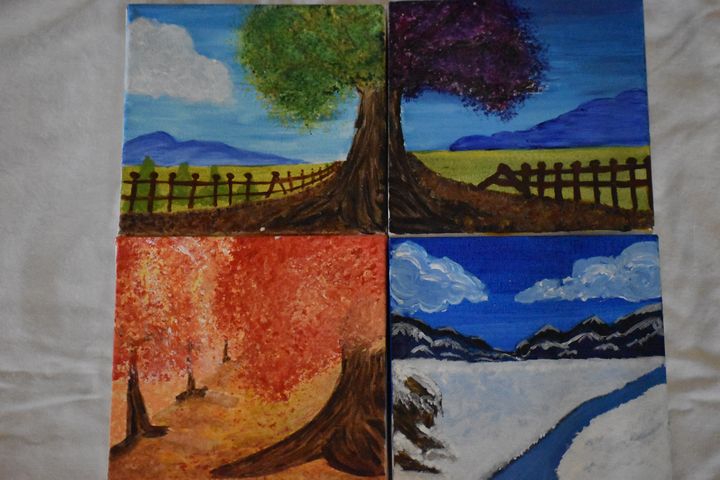 Four Seasons Tree Drawing Template English/Romanian - Four Seasons Tree